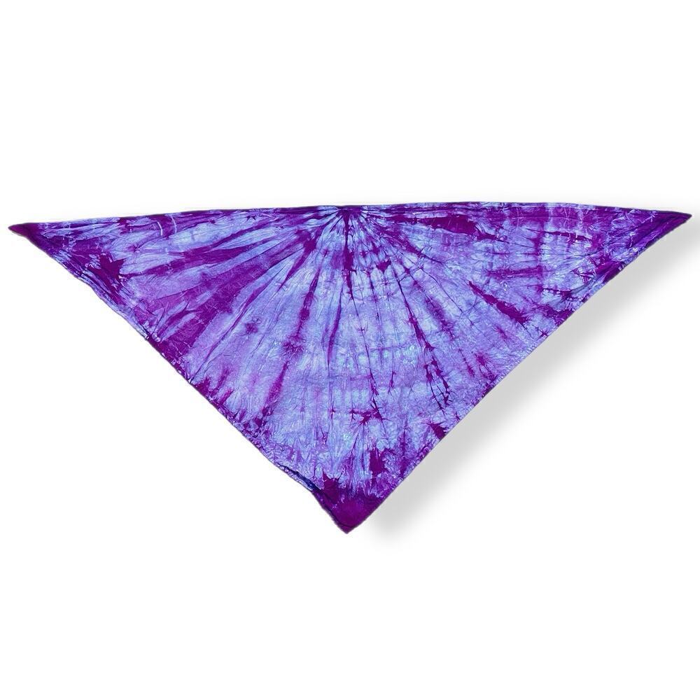 Handmade bandana hand crafted tie dye triangle purple